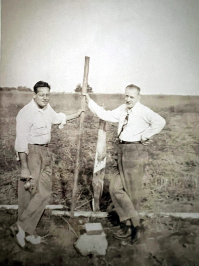 Coldwater Drive-In Theatre - Coldwater Drive-In Two Men Posing At Site Al Johnson 1949 